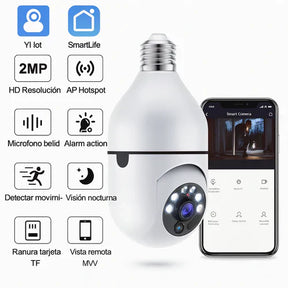 FOCO CAMARA DE SEGURIDAD 360° FULL HD VISION NOCTURNA (🎄 Oferta de Navidad)